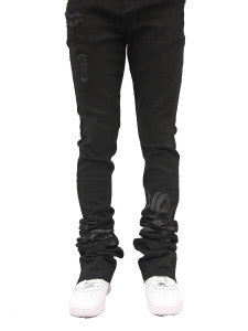 Si Tu Veux 2.0 SUPER-STACKED JEAN ( Blk)