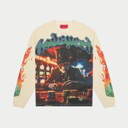 Godspeed Life is a Gamble Longsleeve T-Shirt (Bone)