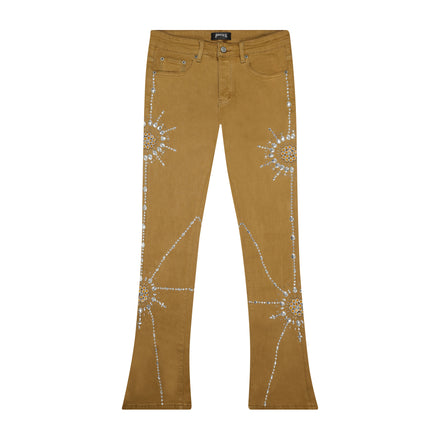 8keys Diamond Flared Denim (Tan)