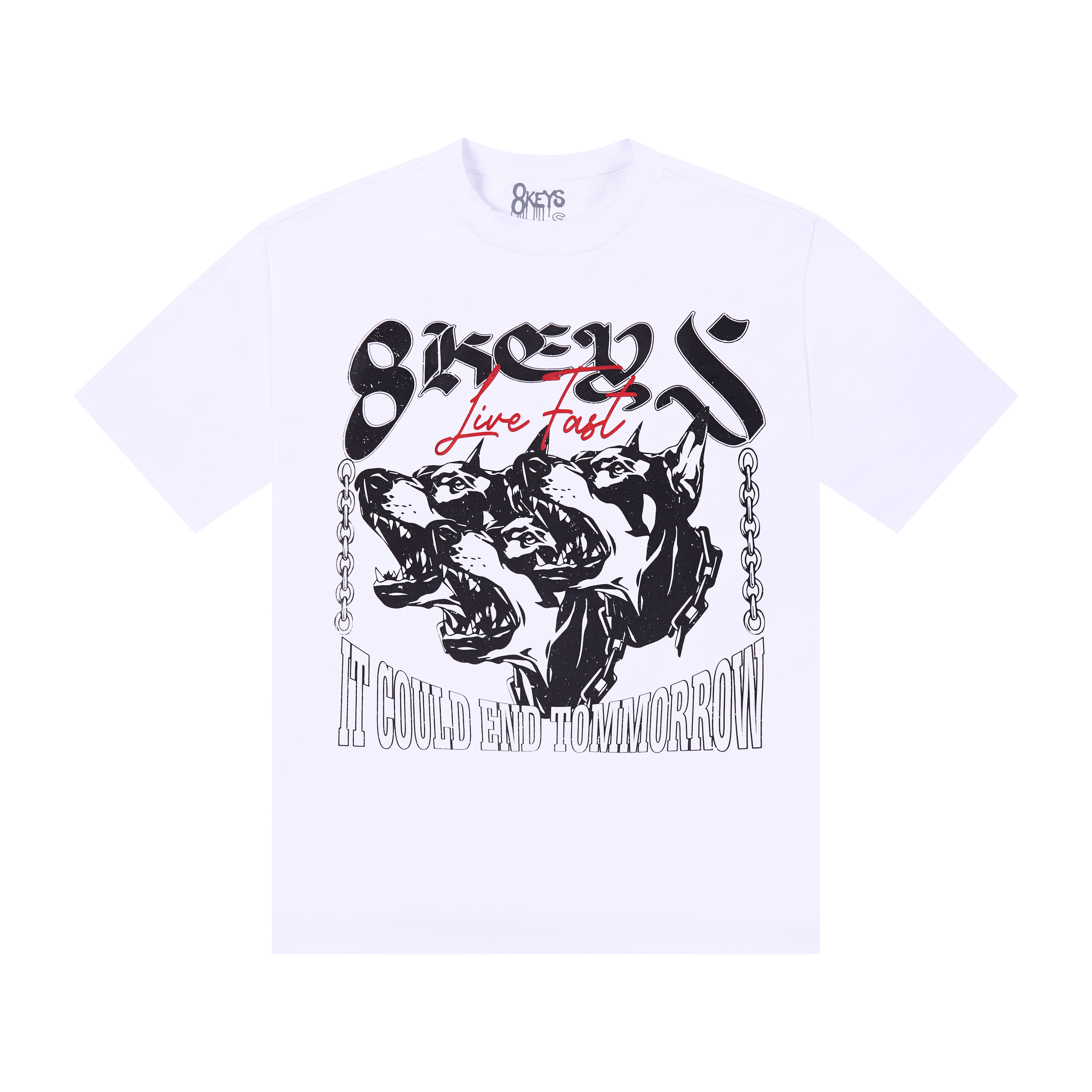 White Motorgang T-shirt 8keys