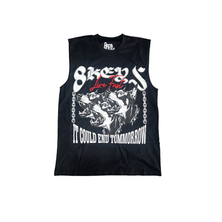 Black Motorgang Sleeveless T-shirt 8keys