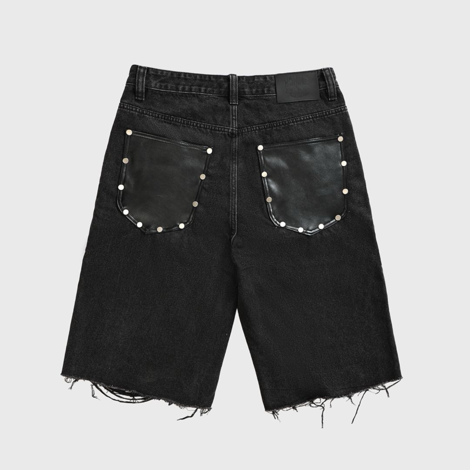 Homme Femme Arsenal Studded Denim Shorts (Black)