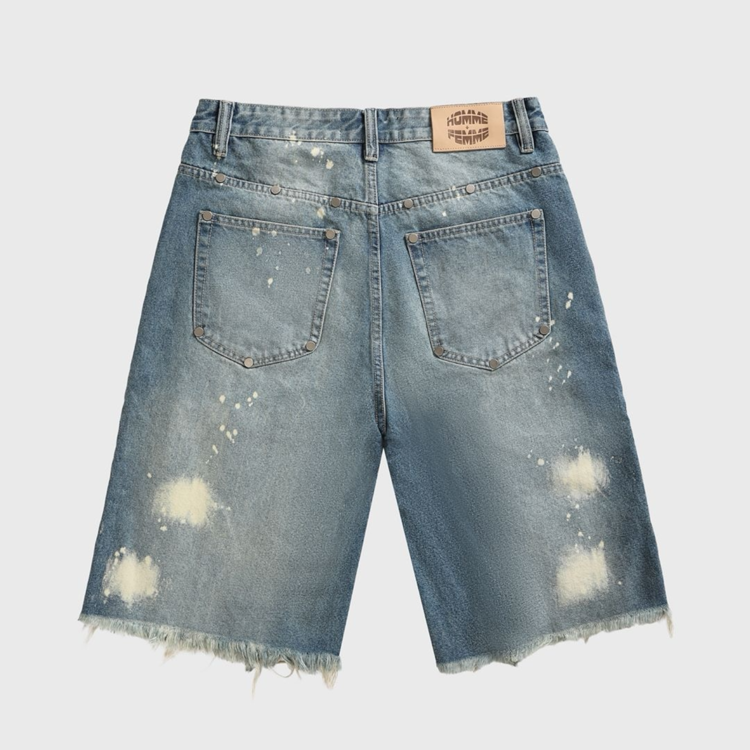 Homme Femme Nomad Studded Denim Shorts (Blue)