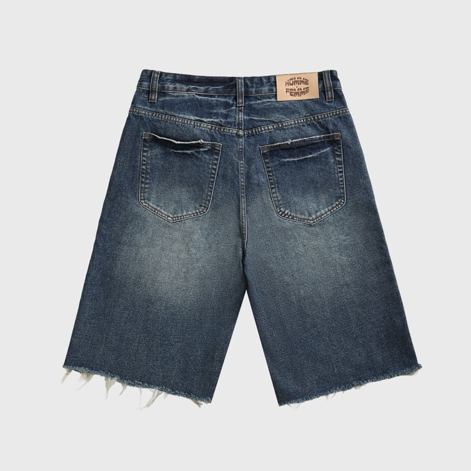 Homme Femme Maison Crest Denim Shorts (Blue)