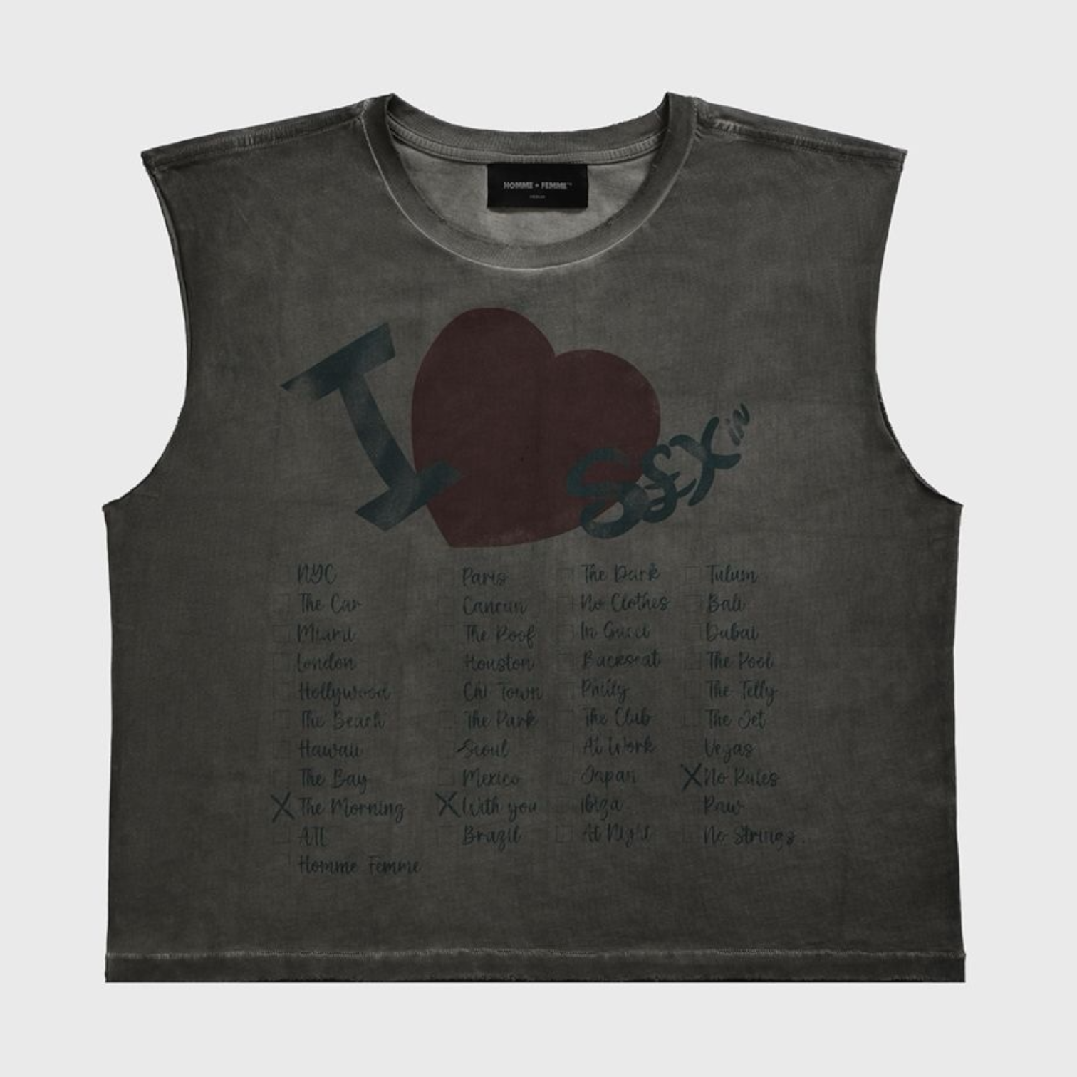 Homme Femme The List Cutoff Tee (grey)