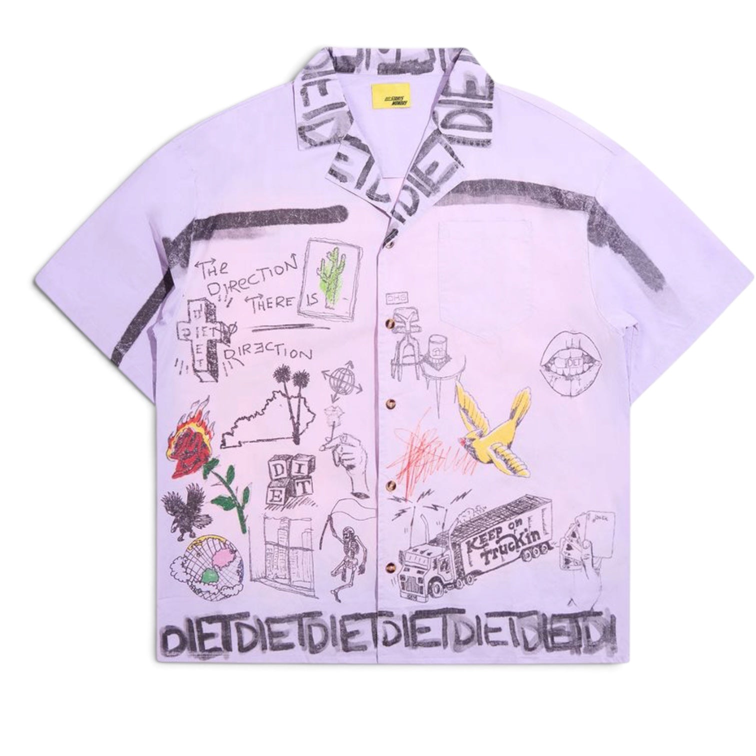 DSM Doodle Button Up Shirt-Purple