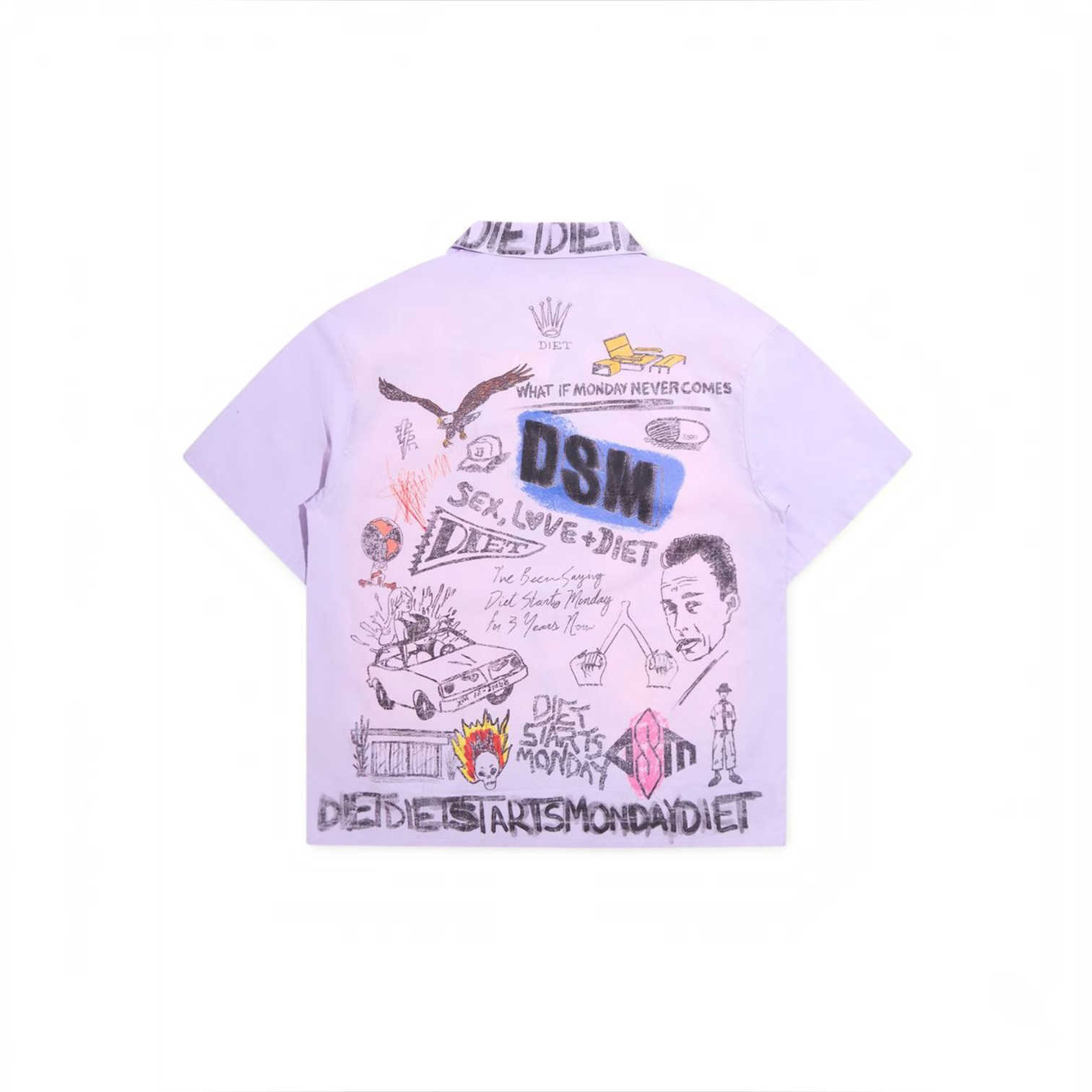 DSM Doodle Button Up Shirt-Purple