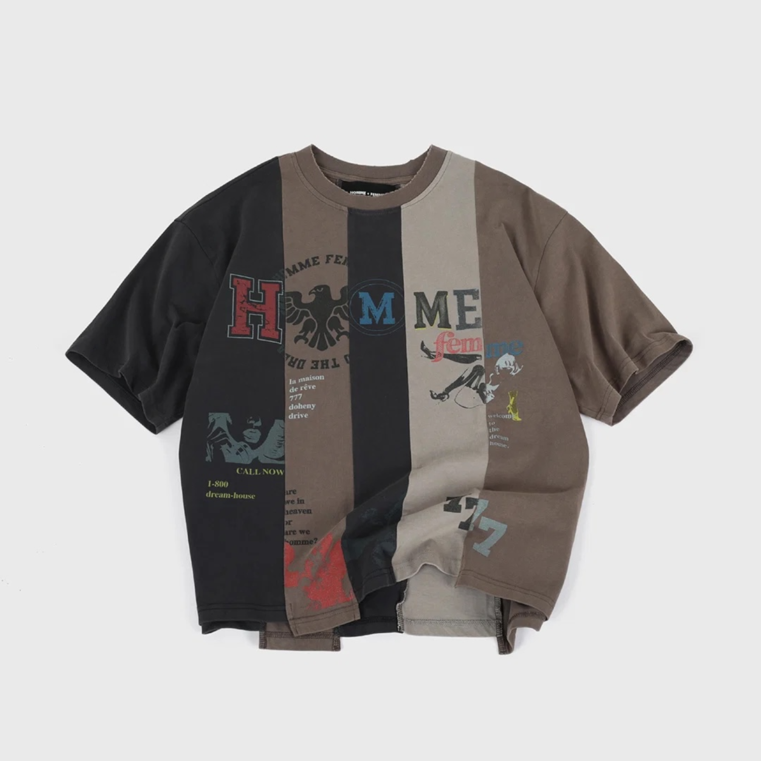 Homme Femme Reconstructed Varsity Tee Black