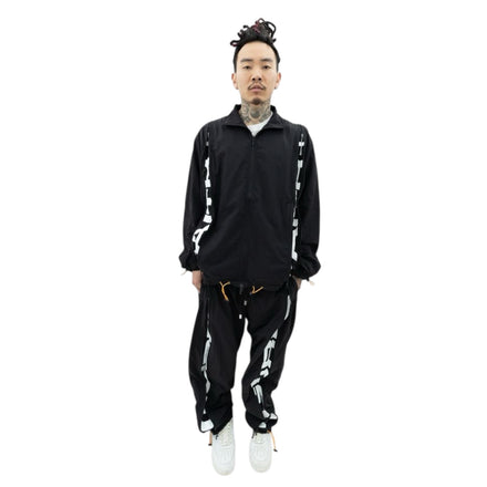Faith and Figures Four Links Zipper Sweatsuit (Black)