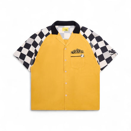 Pit Crew Button Shirt - Yellow/Black