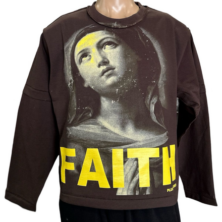 Pray For Me Tee Longsleeve (Brown)