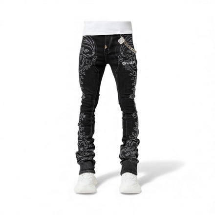 Guapi Vintage Black Paisley Denim