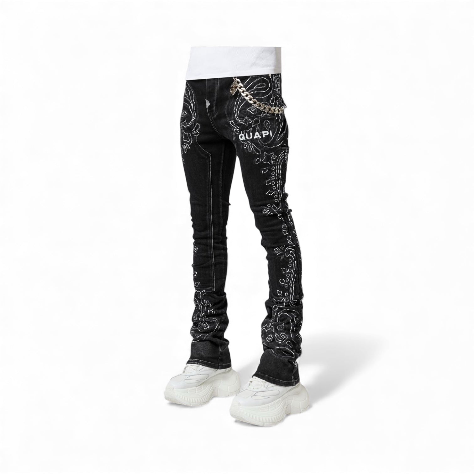 Guapi Vintage Black Paisley Denim