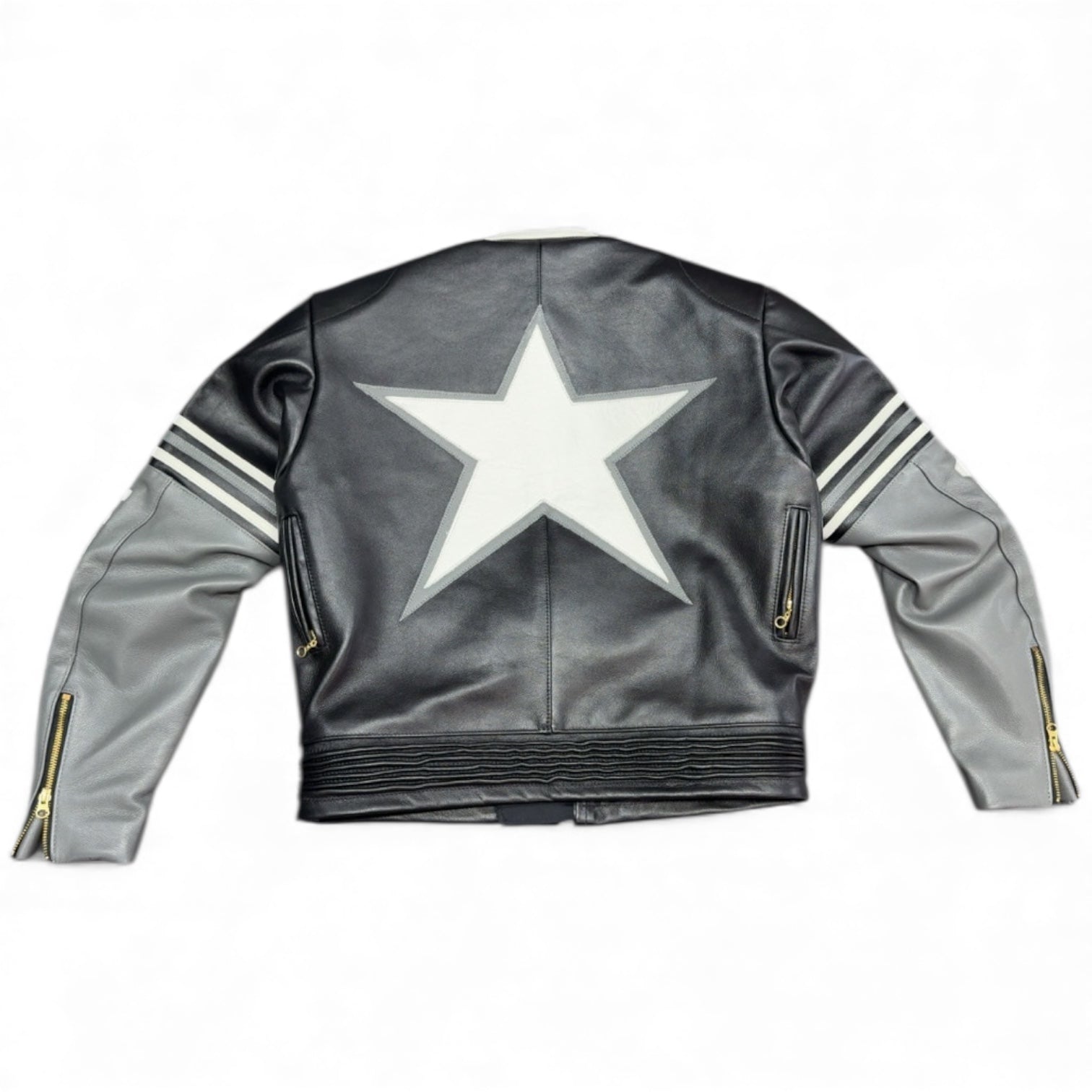 Vanson 5 Star Biker Jacket (Blk/Grey)