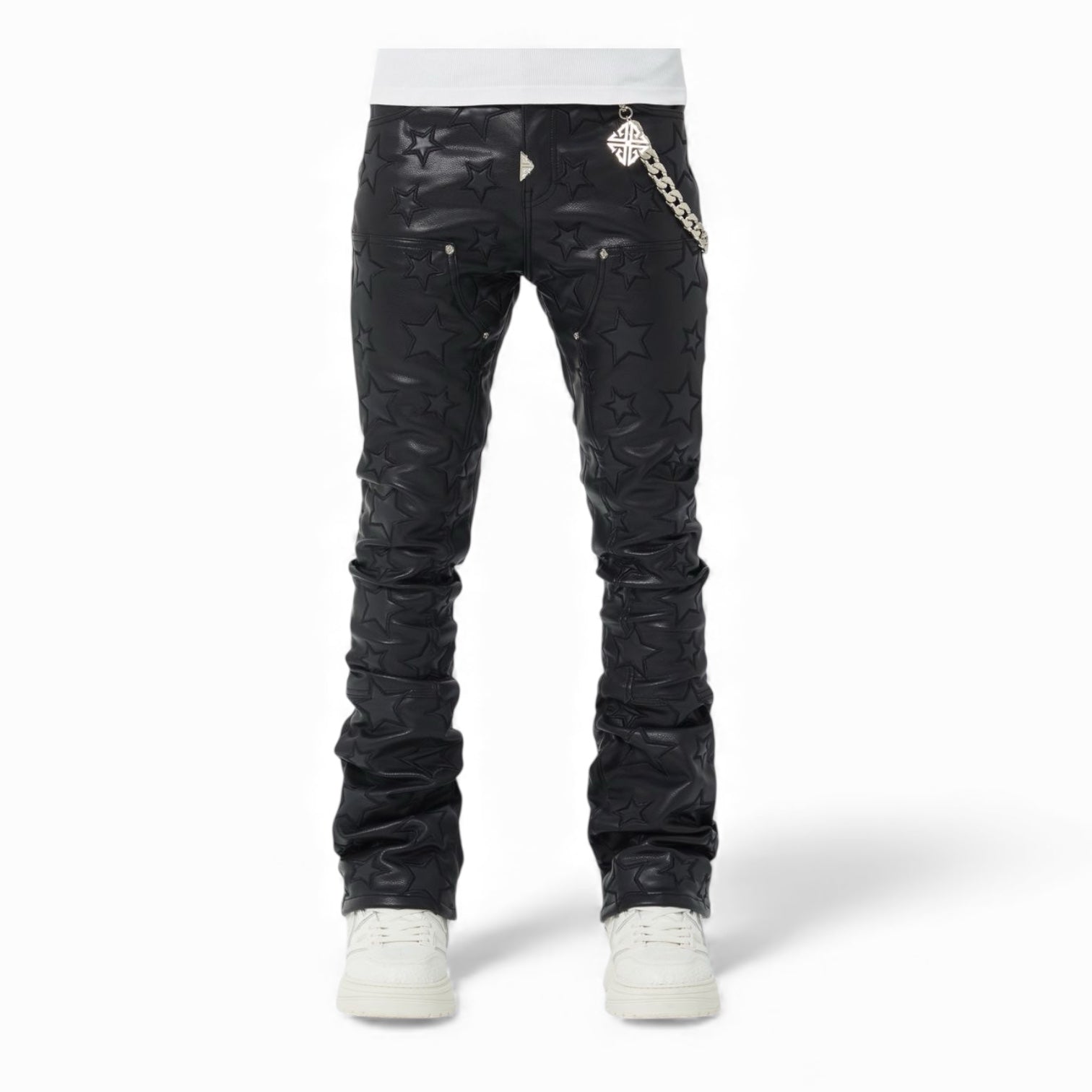 GUAPI Obsidian Black Stars Leather Pant