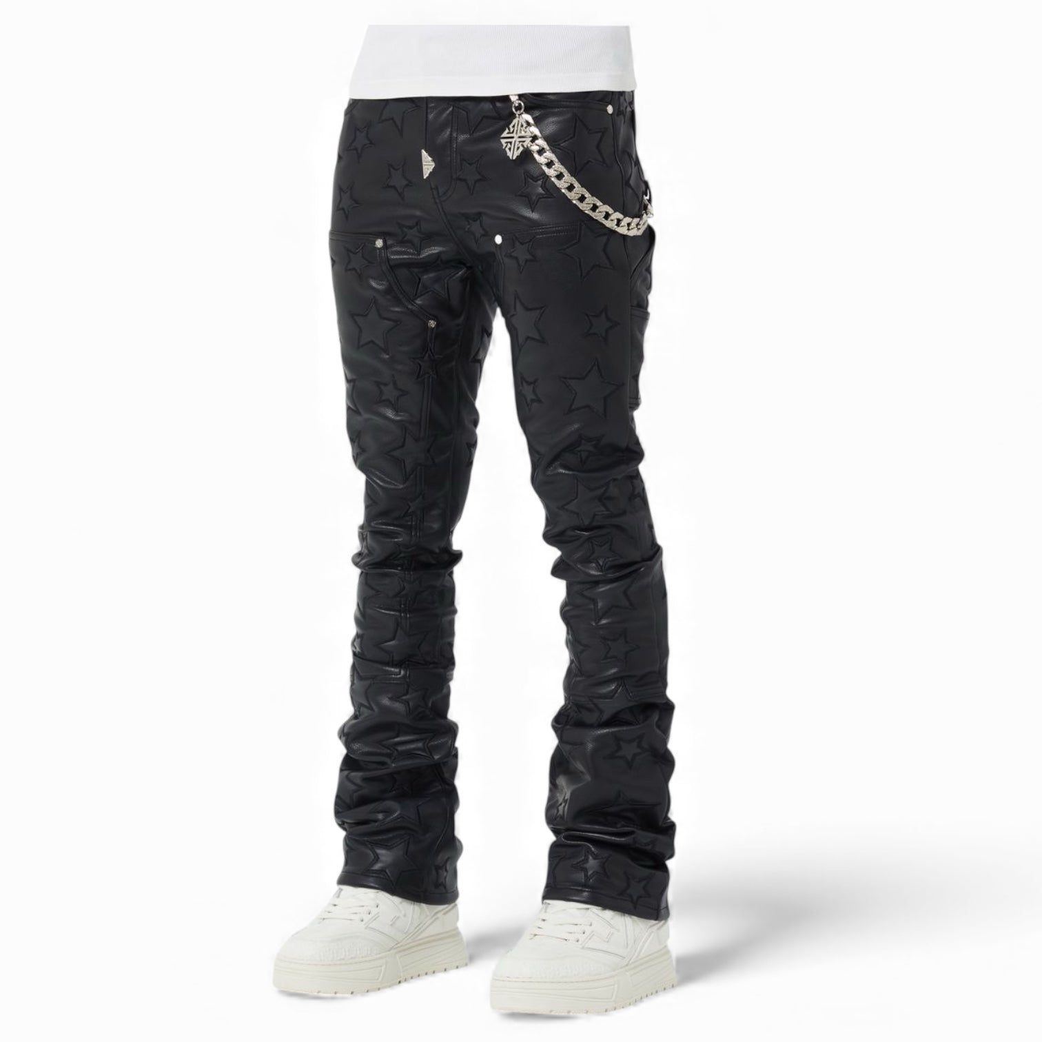 GUAPI Obsidian Black Stars Leather Pant