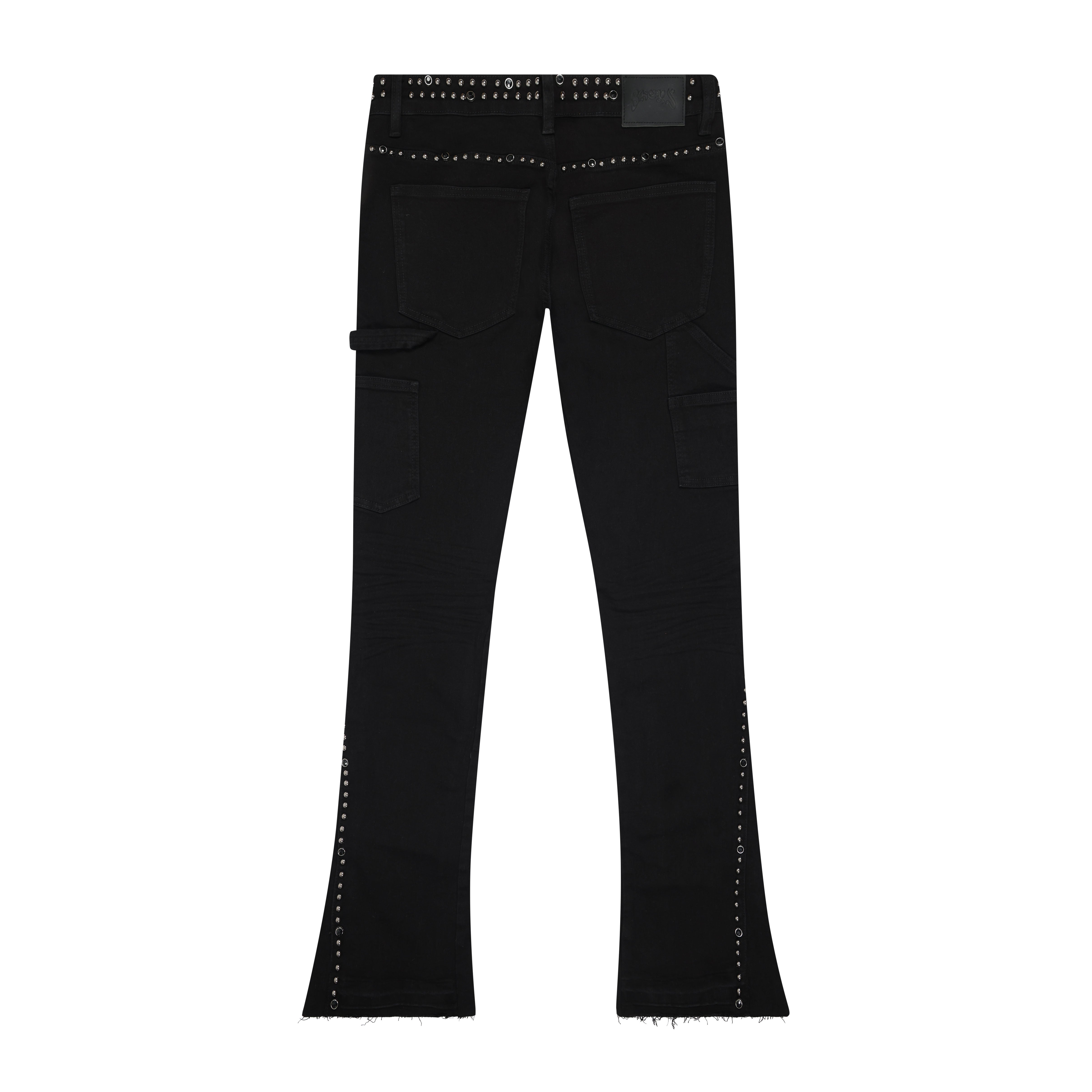 8keys Denim Studded flared Jeans (Black)