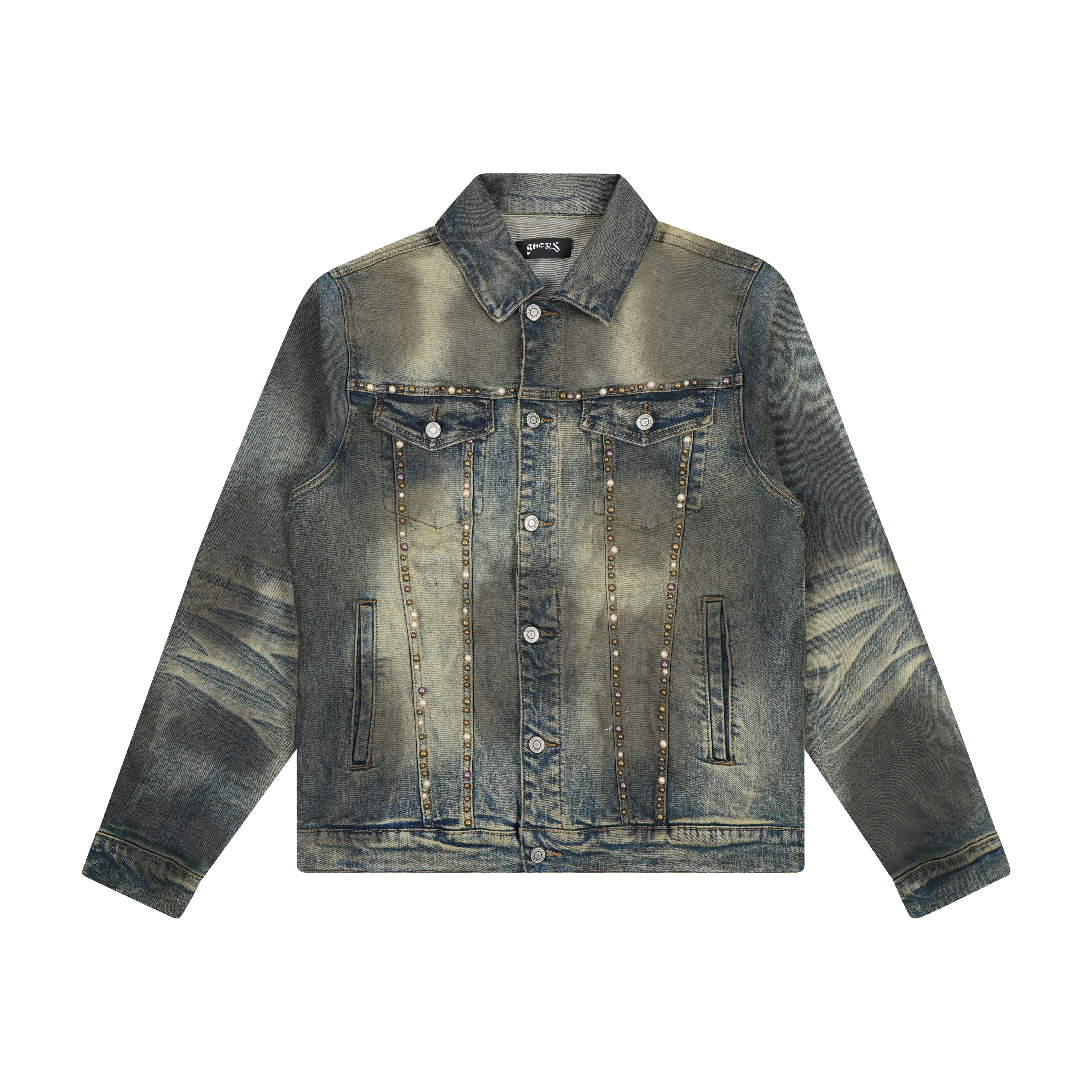 8keys Denim Studded Jacket (Acid Blue Wash)