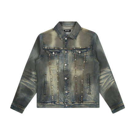 8keys Denim Studded Jacket (Acid Blue Wash)