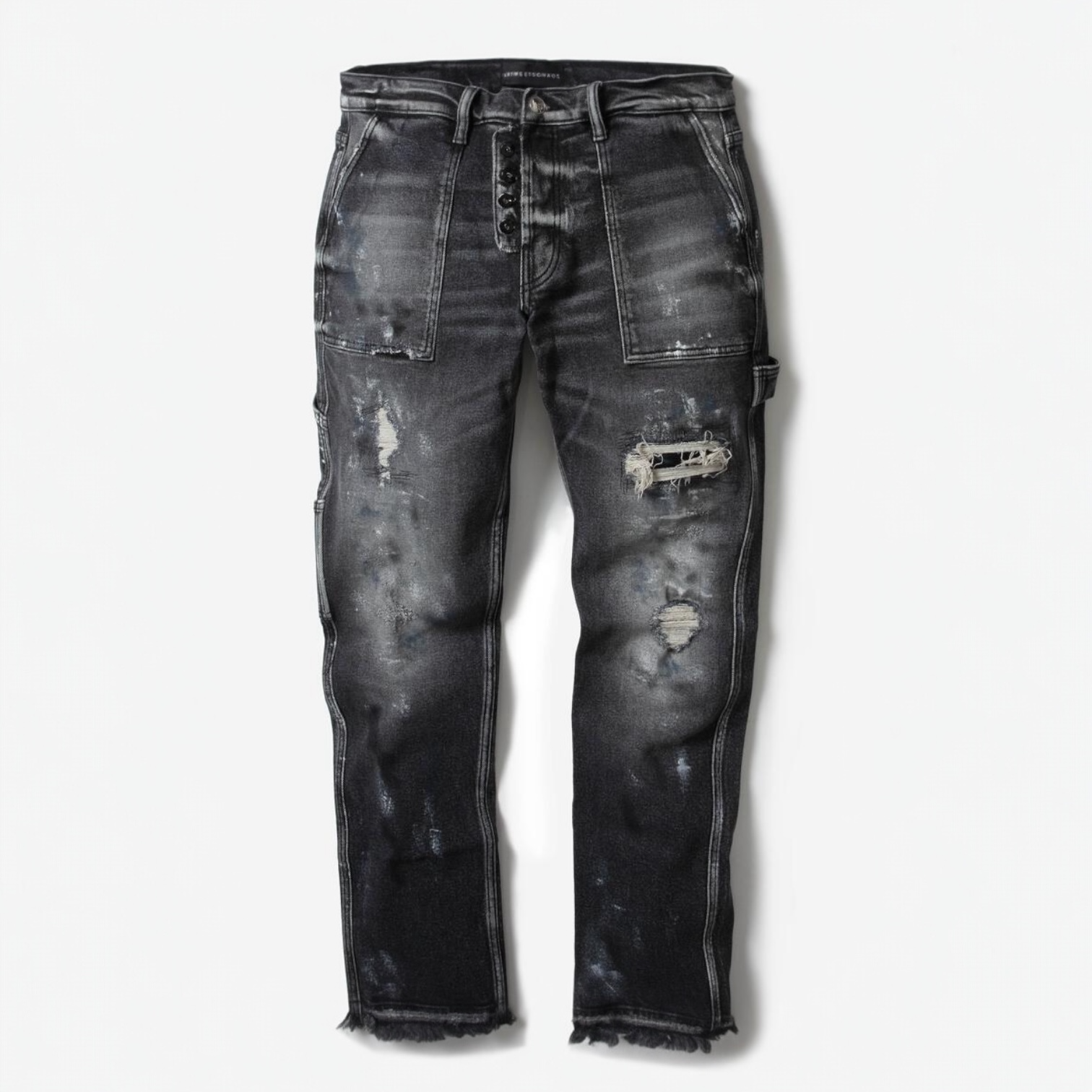 Art meet chaos charcoal wash carpenter denims