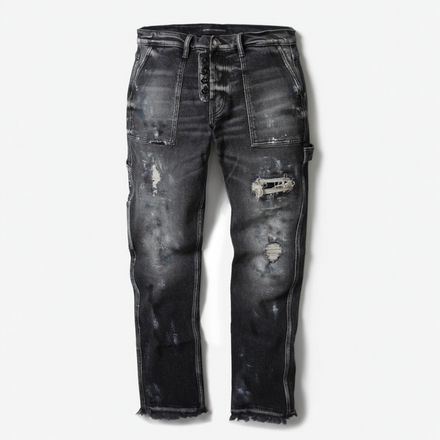Art meet chaos charcoal wash carpenter denims