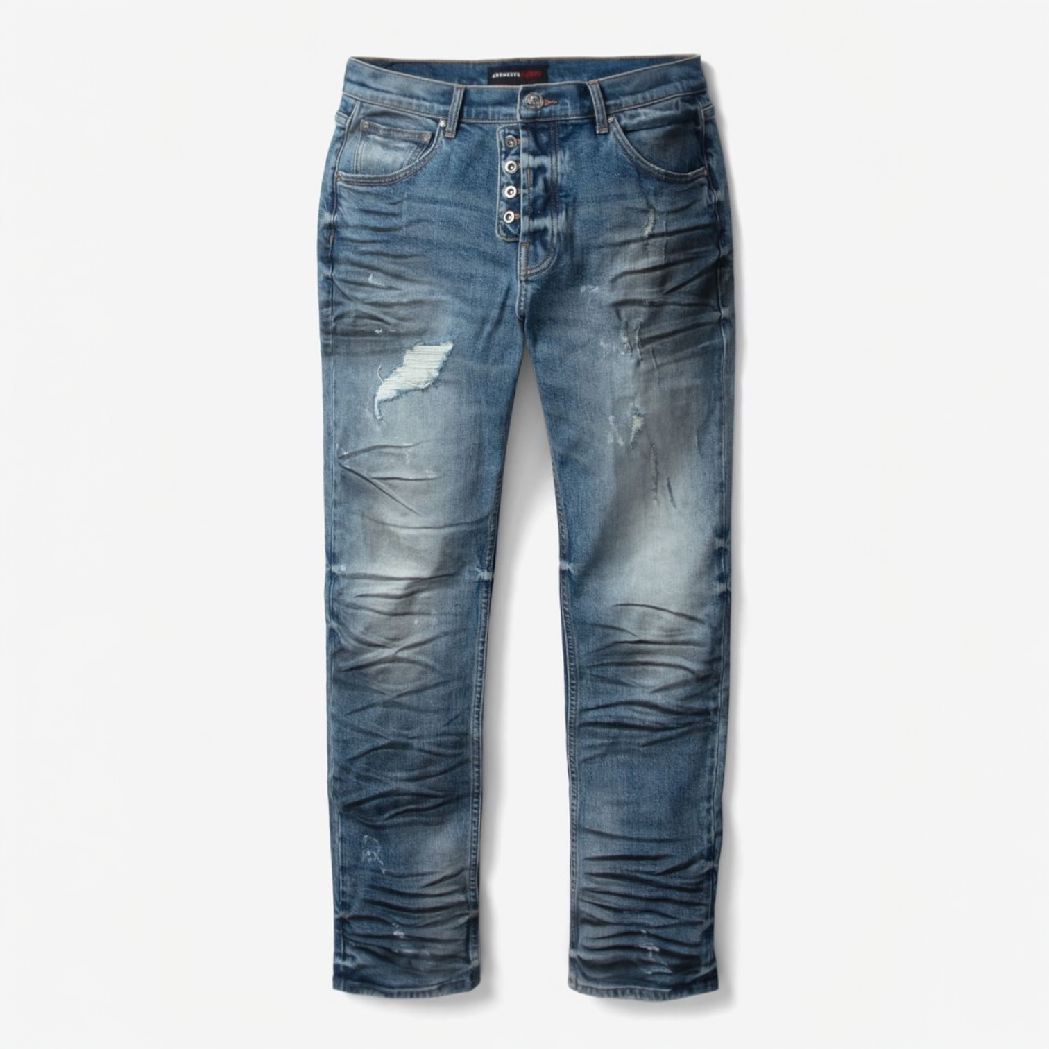 Art meet chaos med wash straight cut