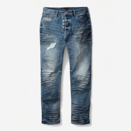 Art meet chaos med wash straight cut