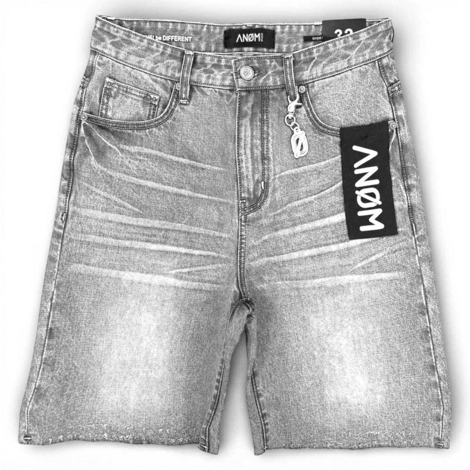 Anom  Frame Denim Shorts (Grey)