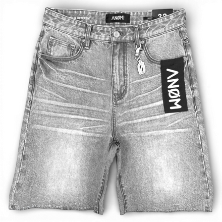 Anom  Frame Denim Shorts (Grey)