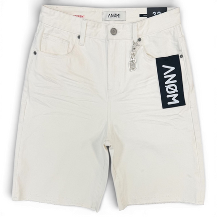 Anom  Frame Denim Shorts (White)