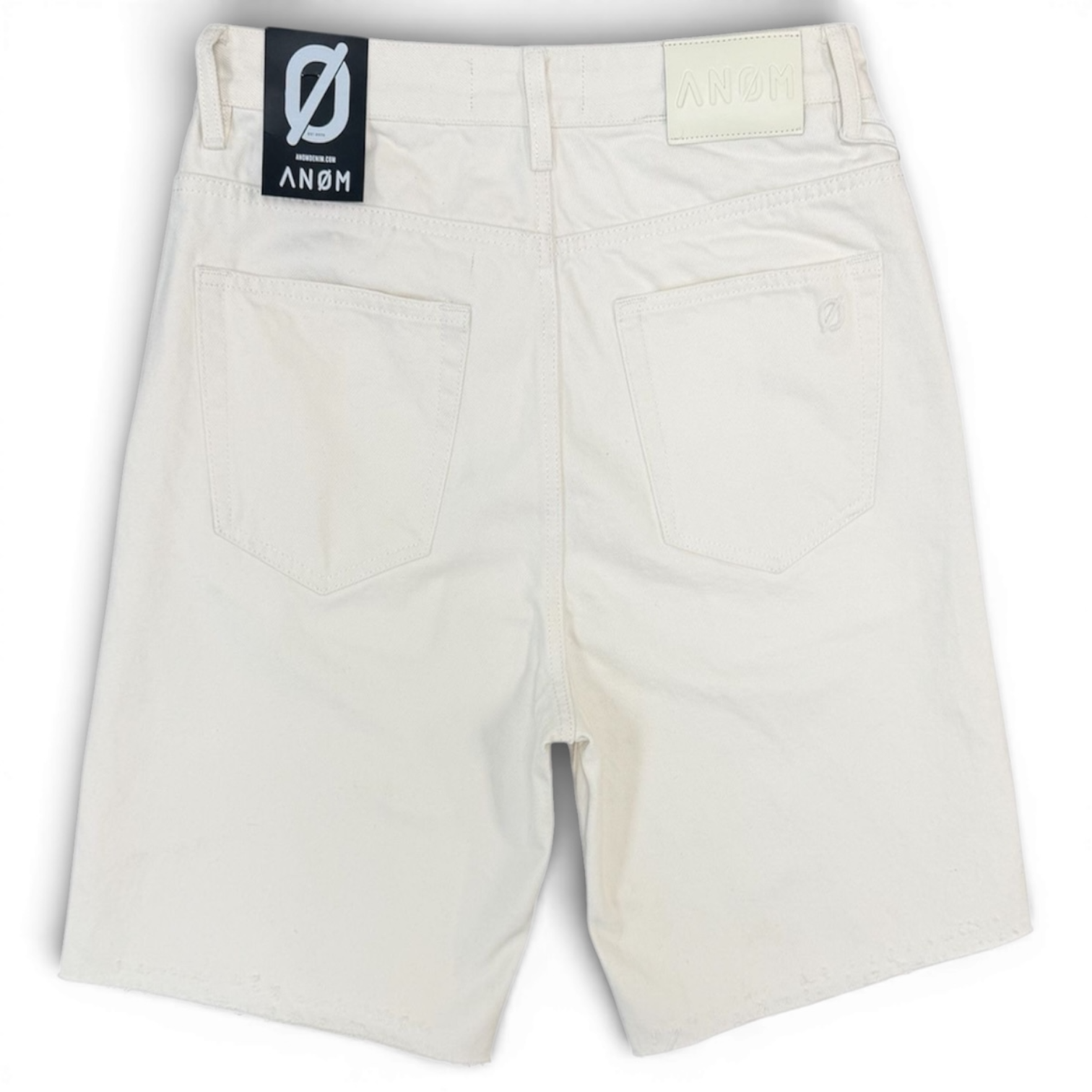 Anom  Frame Denim Shorts (White)