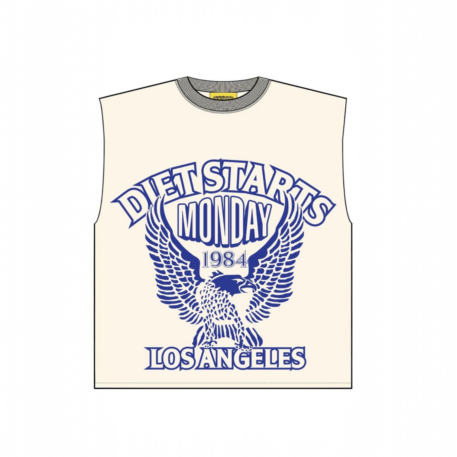DSM Eagle84 Cut Off Tee-Antique White/Navy