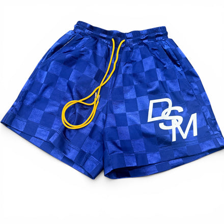 DSM Checkered Nylon Shorts Royal