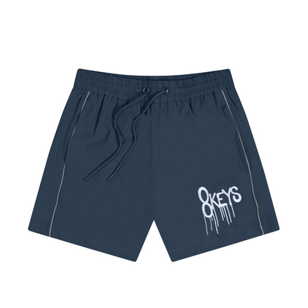 Navy Nylon Shorts 8keys