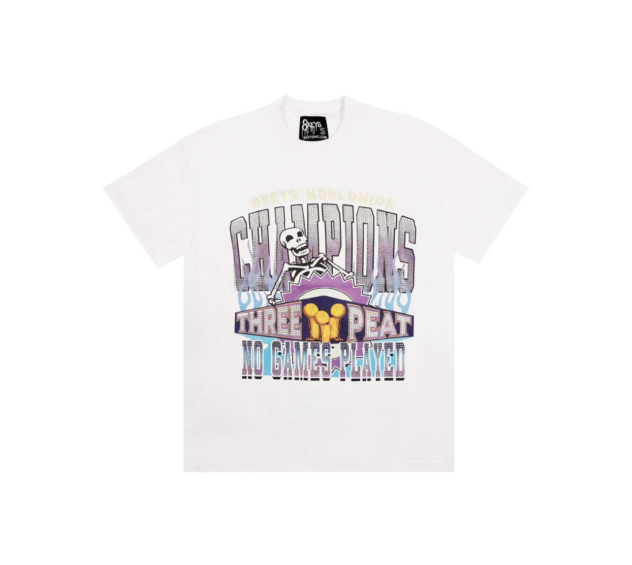 White/ purp 3 peat tee