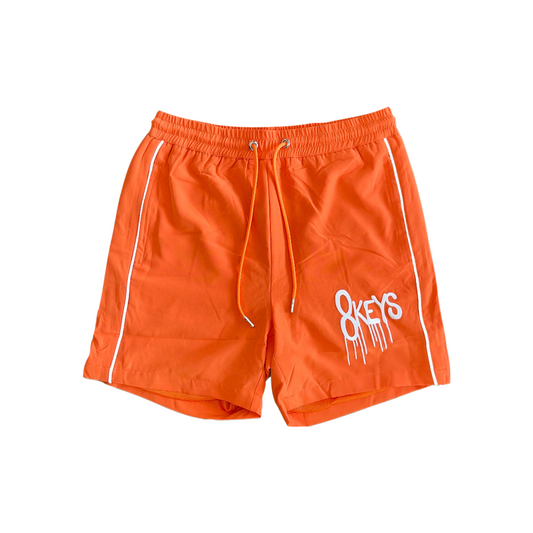 Orange Nylon Shorts