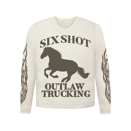 Six Shot White Long-sleeve Tee