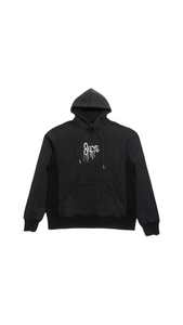 Black acid wash hoody