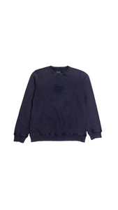 Navy blue acid wash crewneck sweater