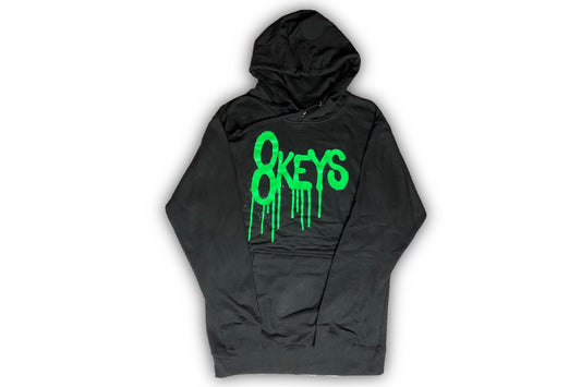 Blk/ green drip hoody